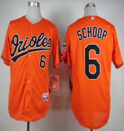 Orioles #6 Jonathan Schoop Orange Cool Base Stitched MLB Jersey - Click Image to Close